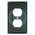 thumbnail image 2 of Metal Light Switch Plate Cover Teal Black Mandala Circle Tile Pattern MDL012, 2 of 13
