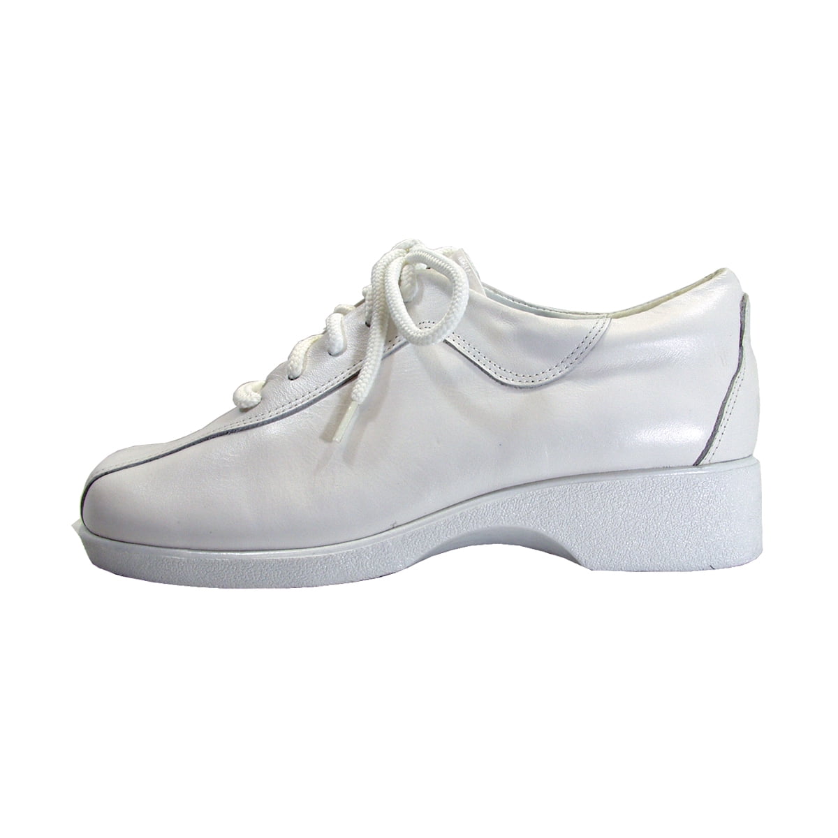 24 HOUR COMFORT Caprice Wide Width Leather Lace-Up Shoes WHITE 7
