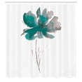 thumbnail image 2 of Ambesonne Watercolor Flower Shower Curtain, Poppy Flower Art, 69"Wx70"L, Jade Green, 2 of 4