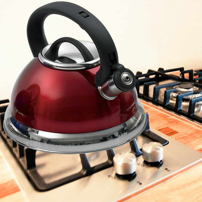 Creative Home Alexa 3.0 qt. Stainless Steel Whistling Tea Kettle, Metallic Blue