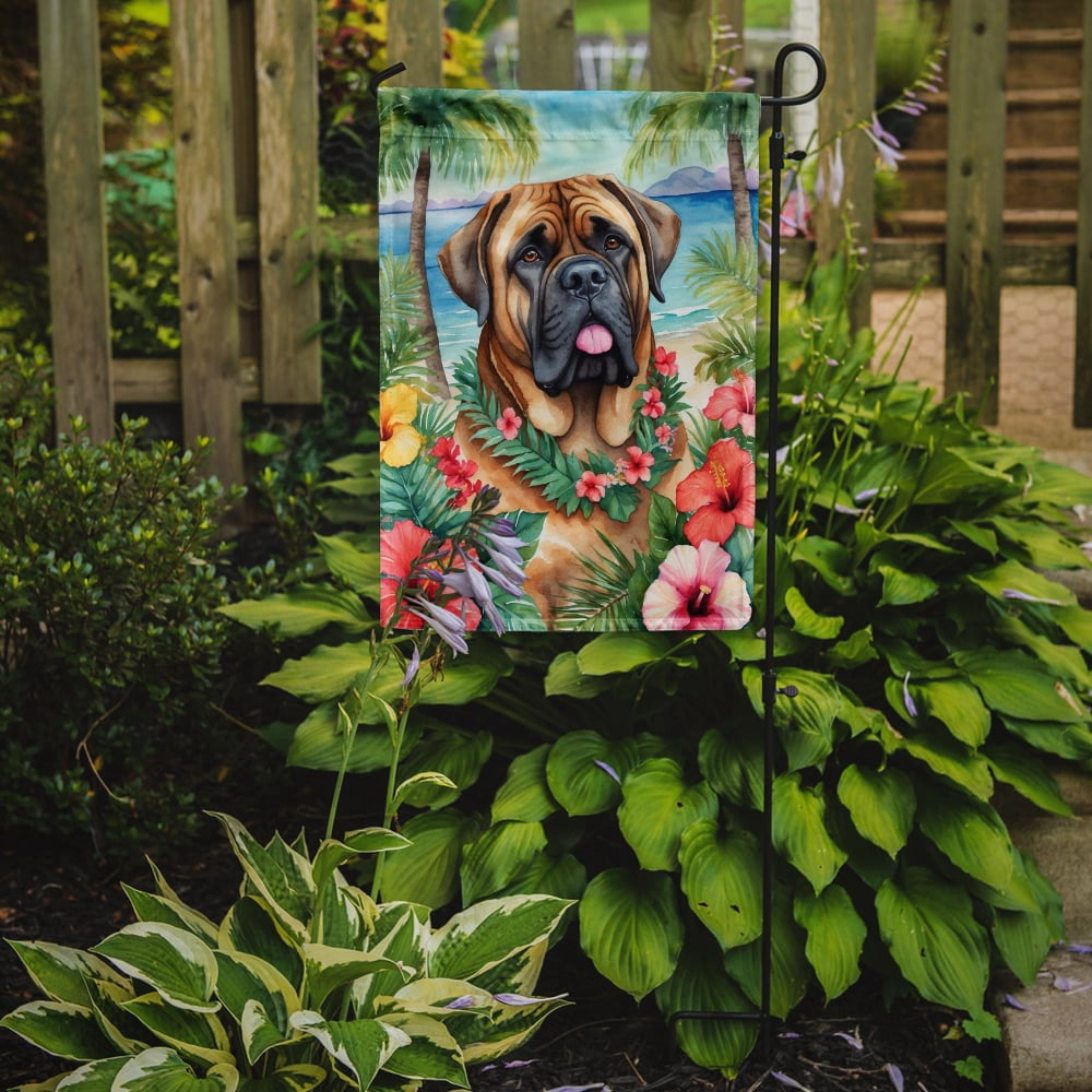 Mastiff Luau Garden Flag 11.25 in x 15.5 in