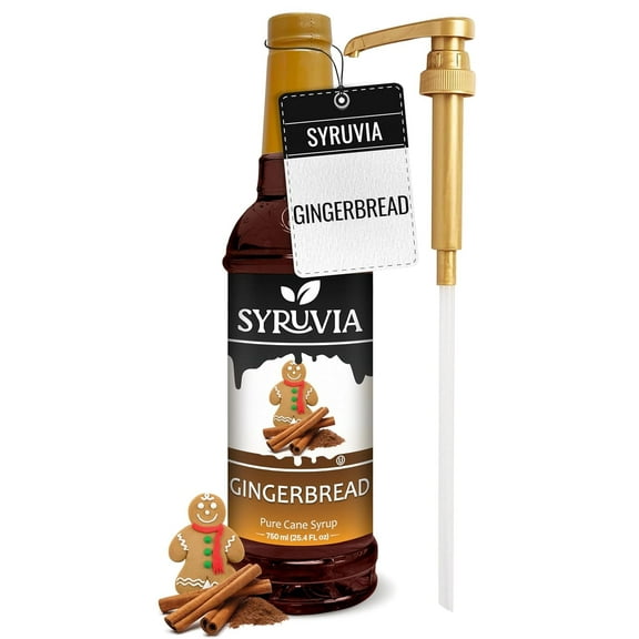 Syruvia Gingerbread Pure Cane Syrup, 25.4 fl Oz With Pump