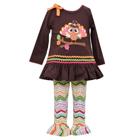 Bonnie Jean Little Girls Pilgrim Turkey Tunic Legging Set 4T