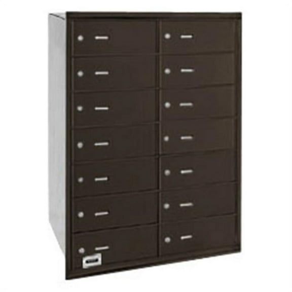 4B Horizontal Mailbox - 14 B Doors - Bronze - Rear Loading - USPS Access