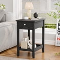thumbnail image 3 of Side Table for Living Room, Small End Table with Drawer & Storage Shelve White Narrow Nightstand Wooden Bedside Table for Small Spaces Bedroom and Office, 3 of 6