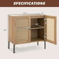 thumbnail image 6 of Spaco Kitchen Sideboard with 2 Rattan Doors and Adjustable Shelf, Classic Rattan Sideboard, Cabinet for Indoor, Natural, 6 of 10