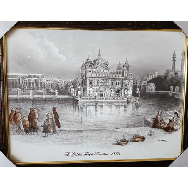 Golden Temple Amritsar 1833, A Old and memorable picture with frame