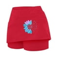 thumbnail image 7 of Women's Shorts Elastic Waist Tennis Skirt With Sports Skirt High Waist Skort With 2 Pockets Side Slit Gym Shorts, 7 of 7
