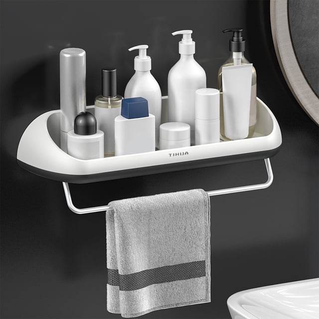TIMIFIS Towel Racks for Bathroom Bathroom with Towel Bar Storage Rack Washbasin Wall Mounted Storage Rack Strong Load Bearing Capacity No Need for Punching Bathroom Towel Rack Storage Rack