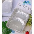 thumbnail image 2 of Mehr Foil Aluminum 2 Compartment Shallow Burgers Pans 1000/cs, Perfect for Leftover & Takeout, Use as Airline Food Try, 2 of 5