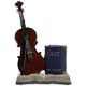 thumbnail image 2 of Retro Violin Resin Pen Holder, Creative Music Theme Desktop Organizer for Pens and Makeup, Stylish Decorative Brush Holder for Home and Office, 2 of 5