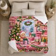 thumbnail image 5 of Holiday Teddy Bear Christmas Window Scene, Festive Holiday Scene, Warm Flannel Blanket for Cabin and Lodge with Detailed Artwork, Art Lovers Christmas Gift, Festive Home Decor, 5 of 9