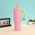 thumbnail image 1 of Taza de viaje para coche de 40oz, taza aislada con pajita de acero inoxidable, taza de café montada en coche, aislamiento al vacío de doble pared, mantiene el frío 24H, 1 of 5