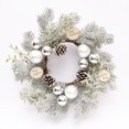 thumbnail image 4 of Corona navideña artificial de PE de 20 pulgadas para decoración colgante de puerta/pared del festival navideño de vacaciones, 4 of 4