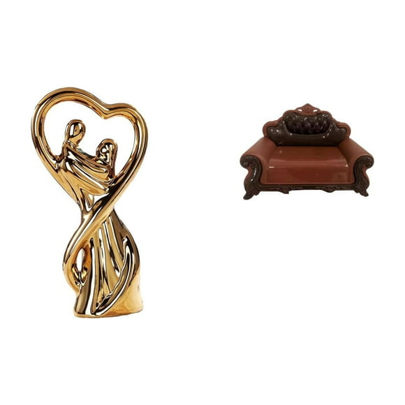 Figura de pareja, sofá, silla, estatua, recuerdo, regalo, escultura, enamorados, adorno de Valentín, aniversario, novia, familia, mueble en miniat