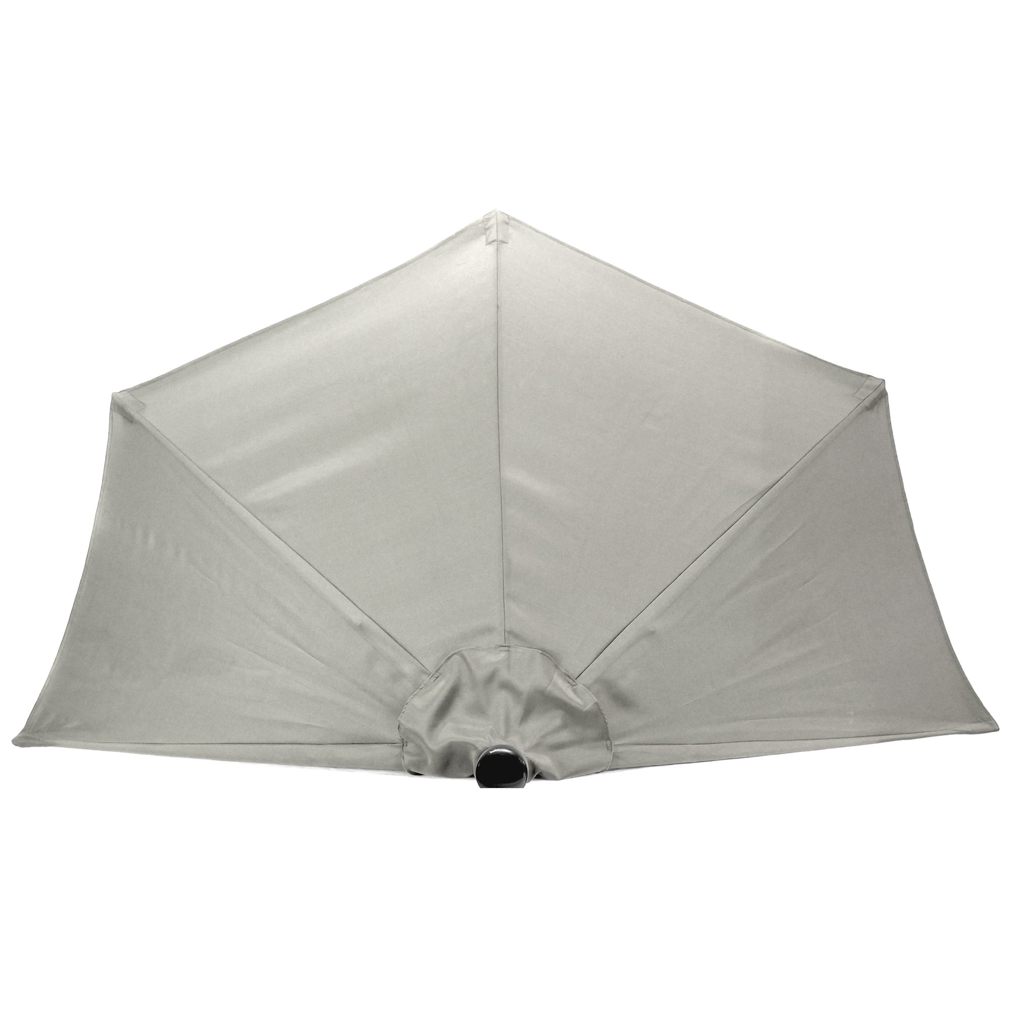 Jordan Manufacturing 8' Half Round Natural Solid Outdoor Patio Umbrella with Crank Opening