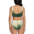 thumbnail image 3 of Wukai Fog Forest Women's Bikini Set Two Piece,wimsuit High Waisted V Neck Twist Front Adjustable Spaghetti Straps Bathing Suit-XX-Large, 3 of 7