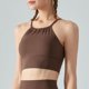 thumbnail image 1 of Ropa interior deportiva con cuello plisado, almohadilla para el pecho para mujer, top de fitness, sujetador de yoga con tirantes y cuello halter, 1 of 4
