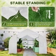 thumbnail image 4 of Outsunny 20' x 10' Walk-In Greenhouse, Outdoor Garden Greenhouse with 8 Mesh Windows, Roll-Up Zipper Door, 140 GSM PE Cover, Reinforced Galvanized Steel Frame, White, 4 of 9