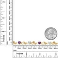 thumbnail image 3 of Gem Stone King 18K Yellow Gold Plated Silver Heart Shape Purple Amethyst White Moissanite and Round White Lab Grown Diamond Greek Vine Flower Tennis Bracelet for Women (4.24 Cttw, 7.5 inch), 3 of 4
