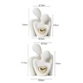 thumbnail image 2 of LAMIRO Ceramic Couple Hug Figurine with Golden Heart Men Women Embrace Statue Sculpture Living Room Bedroom Desktop Decoration Wedding Anniversary Gifts, 2 of 7