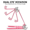 thumbnail image 5 of Pokanic Cell Phone Fully Foldable Stand Dock Holder Cradle Mount Organizer Charger Station Table Desk Bed Office School Kitchen Travel Portable Adjustable Multi-Angle Aluminum Pouch (Rose Gold), 5 of 7