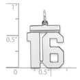 thumbnail image 2 of FB Jewels Sterling Silver Rhodium-plated Medium Polished Number 16 Charm, 2 of 2
