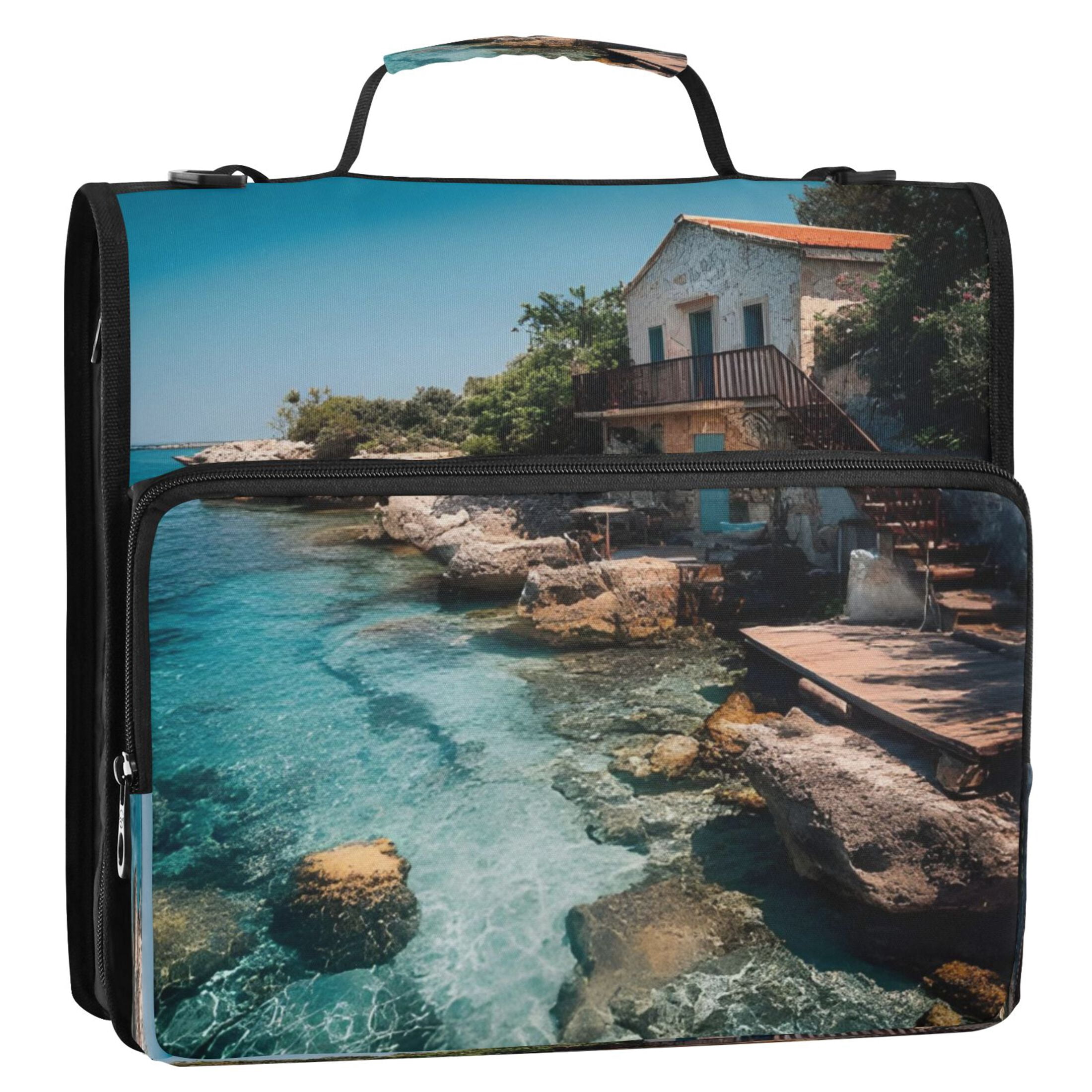 DIXRUYEE Zipper Binder trapper keeper Documents Organized Med Hideaway Printed