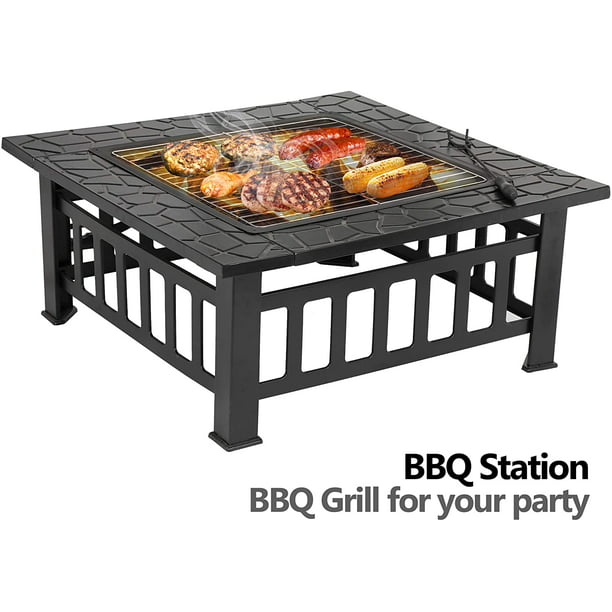 Zeny 32 Outdoor Fire Pit Square Table, Zeny Fire Pit
