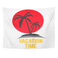 thumbnail image 1 of UFAEZU Black Vacation Time Lettering Phrase Palm for Emblem Drawn Enjoy Good Wall Art Hanging Tapestry Home Decor for Living Room Bedroom Dorm 60x80 inch, 1 of 1