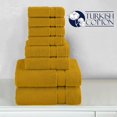 thumbnail image 5 of Cotton 8-Piece Towel Set, Includes 4 Washcloths, 2 Hand Towels and 2 Bath Towels, 100% Turkish Cotton - Highly Absorbent and Super Soft Towels for Bathroom, Gold, 5 of 7