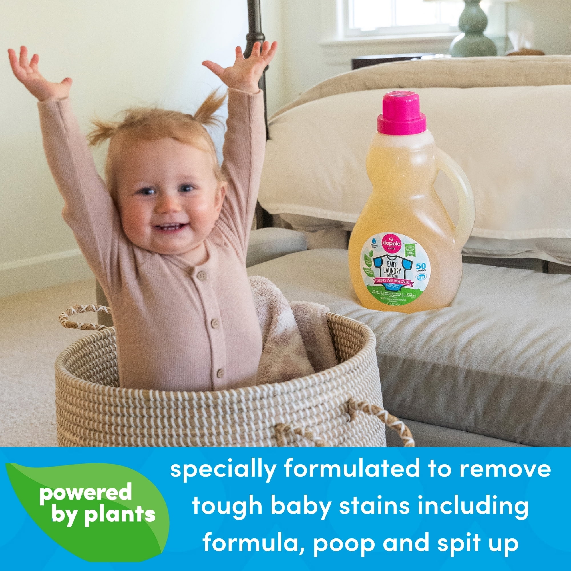 (4 pack) Dapple Baby Fragrance-Free Laundry Detergent, 50 fl oz