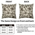 thumbnail image 4 of Dark Brown Floral Block Print Pillow Covers 18x18 Set of 2 Rustic Old Style Modern Vintage Flower Pattern Cream Decorative Throw Pillow Cases Outdoor Farmhouse Decoration for Sofa Couch Bed, 4 of 6