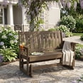 thumbnail image 4 of Mosbrisa Poly Lumber Patio Glider, HIPS Material Weather-Resistant Swing Bench for Outdoor Porch Garden (Deep Brown, 2-Seater), 4 of 8