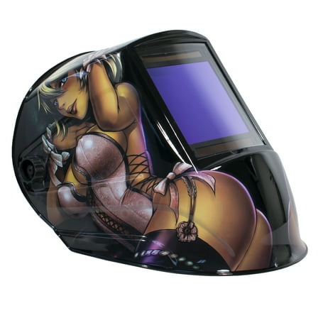 Extra Large View Auto Darkening Welding Helmet-4"x3.65" View (True Color) ANIME