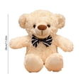 thumbnail image 2 of Eoozwa Teddy Bear Plush Doll with Blue Bow Tie, Soft Stuffed Animal in White Brown Khaki, Sitting Pose for Home Shelf Decor, 11.02 Inches, 2 of 6