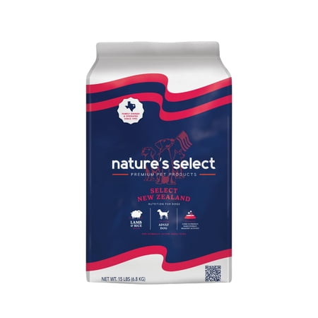Nature's Select New Zealand Lamb & Rice Recipe Dry Dog Food for Adults (15 lbs)