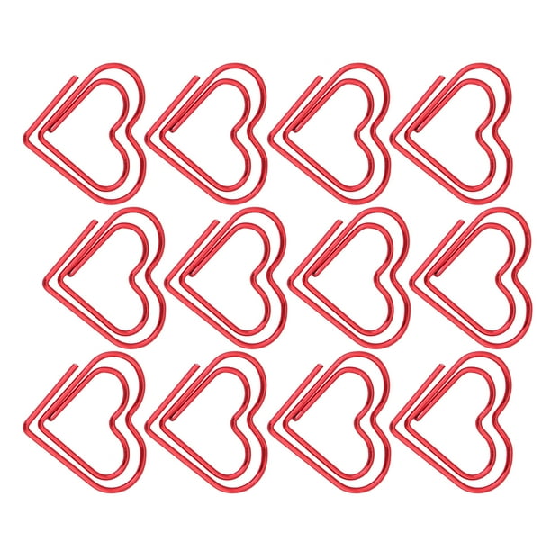 Clip para marcapáginas, clips para papel con forma de corazón, clip para papelería, suministros de papelería, resultados impresionantes