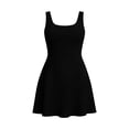 thumbnail image 7 of Women's Solid Color Active Sport Dress Sleeveless Stretchy Athletic Workout Dress Lightweight Casual Dress Ideal For Tennis Gym Fitness Daily Outdoor Activities Black XXL, 7 of 7