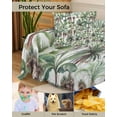 thumbnail image 4 of Green Palm Leaves Sofa Couch Covers for 3 Cushion Couch,Washable L Shape Sectional Sofa Covers for Loverseat/Pet/Kid,Tropical Tree Summer Beach Plant Slipcover Throw Blanket Futon Cover 71''x134'', 4 of 8