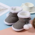 thumbnail image 2 of Jkety Toddler Shoes Baby Girls Boys Snow Boots Soft Sole Warm Winter Booties Anti-Slip Toddler Walker Shoes Grey,4, 2 of 6