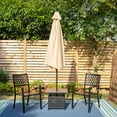thumbnail image 3 of MF Studio 9ft Patio Umbrella with 8 Sturdy Ribs with Push Button Tilt/Crank Outdoor Market Table Umbrellas Beige, 3 of 12