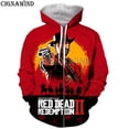 thumbnail image 4 of Sudadera con capucha con estampado 3D del juego Red Dead Redemption 2 para hombre, moda urbana, para deportes al aire libre, informal, para hombre, 4 of 5