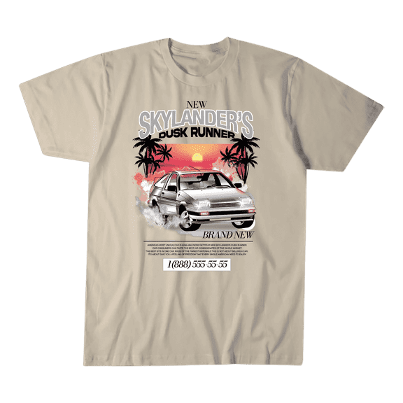 Cars Retro Graphic Tee Skylanders's Dusk Runner, Cotton, Size S-2XL