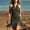 Army Green, variant on Prom Dress for Women Concert Moomoo Fringle Fall and Summer Round-Neck Sleeveless Casual Navy S