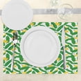 thumbnail image 3 of Ambesonne Nature Place Mats Set of 4, Banana Art, Standard Size, Hunter Green Yellow, 3 of 6