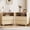 Natural, variant on Aufeile Nightstand Set of 2 with Charging Station, Wood Bedside Tables with 2 Drawers & Open Shelf, Curved Storage Cabinets for Bedroom, Living Room, White