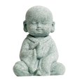 thumbnail image 1 of Cute Monk Figurine Buddha Statue Crafts Delicate Decoration for Tabletop Car Sit Upright, 1 of 8
