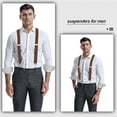 thumbnail image 5 of Qcwqmyl Coffee Men Suspenders Vintage 4 Swivel Hooks Adjustable Adult Braces Belts Loop Suspenders, 5 of 6