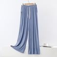 thumbnail image 6 of Wensltd Women's Wide Leg Cropped Pants Elastic Waist Soft Lightweight Comfy Casual Nightwear for All Season, 6 of 8